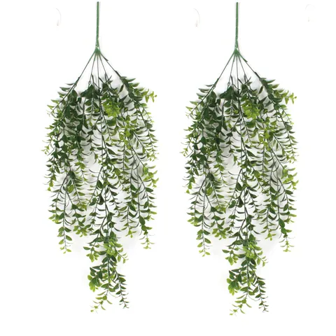 80cm Artificial Persian Leaf Hanging Plants Fake Green Vine Plastic Foliage For Home Wall Garden Outdoor Decoration