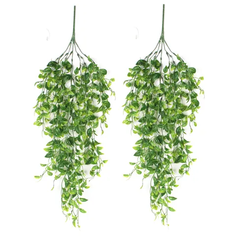 Artificial Green Plant Vine Fake Foliage Pea Pod Wall Hanging Simulated Plant For Indoor Room Restaurant Decor