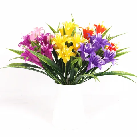 Artificial Morning Glory Flower Bouquet Plastic Silk Flowers For Home Garden Wedding Outdoor Indoor Decoration