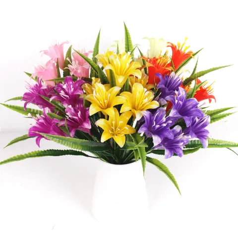 Artificial Morning Glory Flower Bouquet Plastic Silk Flowers For Home Garden Wedding Outdoor Indoor Decoration
