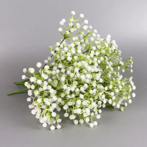 Flores de Gipsófila Artificiales Realistas Ramo de Plástico Blanco para Decoración de Mesa de Boda en Casa Arreglo Floral Hecho a Mano