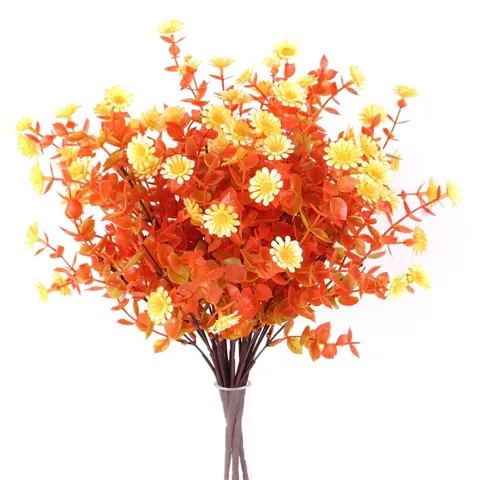 Autumn Artificial Fern Persian Grass Eucalyptus Leaves Plastic Foliage Bundle For Fall Thanksgiving Home Wedding Wall Decor