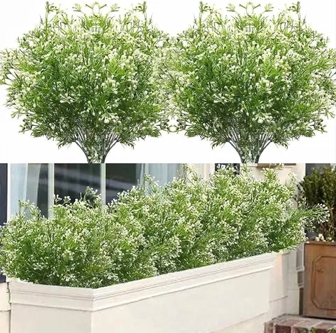 Artificial 5-fork Plastic Spring Grass Greenery Plant For Home Garden Wall Decoration Outdoor Simulation Flowers Decorative Green Plant