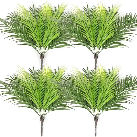 9 Heads Artificial Areca Palm Leaves Tropical Faux Fern Cycad Plant For Wedding Wall Decoration Photography Props Home Decor