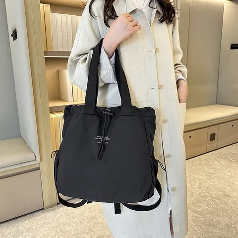 Women Casual Nylon Backpack Large Capacity School Bag Lightweight Commuter Daypack Travel Bookbag