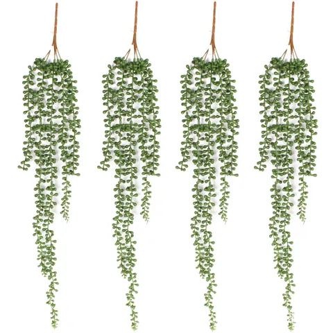 Plantas Suculentas Artificiales Enredaderas Colgantes Falso Verdor Cadena De Perlas Para Pared Hogar Boda Jardín Decoración