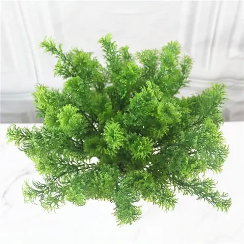 Artificial Pine Cypress Grass Simulation Plastic Green Plant Wall Decor For Home Office Outdoor Garden Foliage Decoration