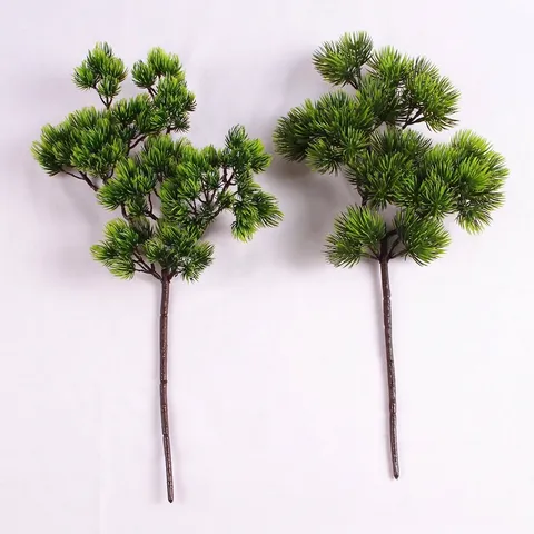 Artificial Pine Branches Plastic Fake Greenery Stems For Home Decor Classical Chinese Style Welcoming Bonsai Decoration
