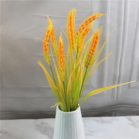 Realistic Artificial Wheat Ears Stalks Fake Rice Plant For Home Table Decor Photography Props Harvest Garden Decoration