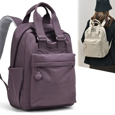 Damen Casual Nylon Rucksack Minimalistisch Großes Fassungsvermögen 14 Zoll Laptop Schultasche Reise Daypack Mode Buchtasche