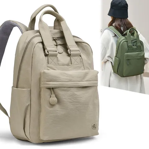 Damen Casual Nylon Rucksack Minimalistisch Großes Fassungsvermögen 14 Zoll Laptop Schultasche Reise Daypack Mode Buchtasche