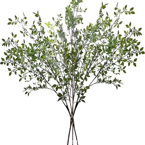 Realistic Artificial Nandina Domestica Branch Green Plant Faux Foliage Stem For Wedding Home Hotel Photography Backdrop Decor