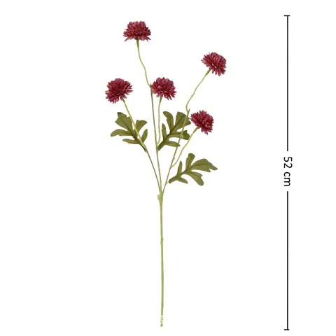 Artificial Pompom Mum Dandelion Flower Plastic Satin Stem Multiple Heads For Home Wedding Decoration Photography Props Pastoral Style
