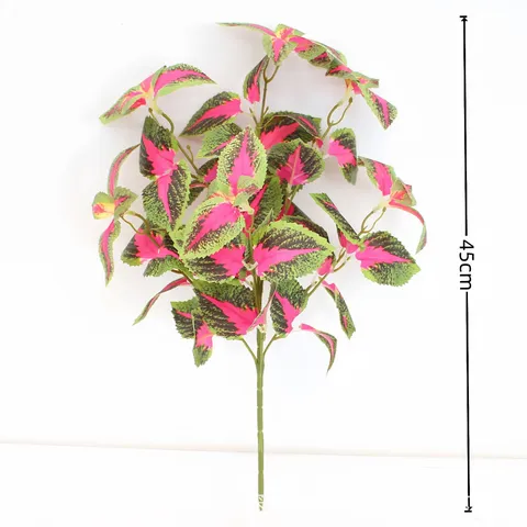 Artificial Perilla Leaf Coleus Potted Plant Indoor Fake Greenery Decoration For Home Office Wall Decor