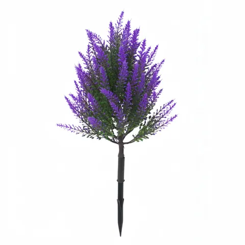 Lavanda Artificial PE Planta de Simulación Flor Púrpura Estaca Para Jardín Hogar Sala de Estar Decoración Estilo Pastoral Arreglo Floral de Lavanda