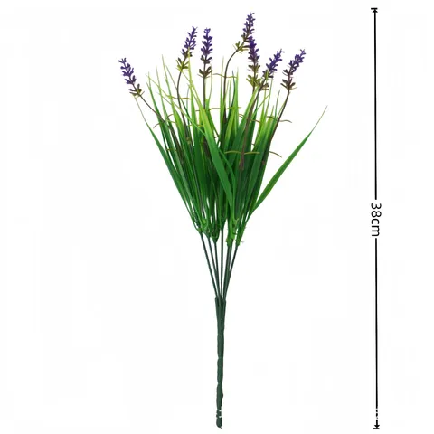 Artificial Lavender Bouquet Fake Flowers Plastic Fabric Plant For Home Decor Restaurant Hotel Wedding Party Outdoor