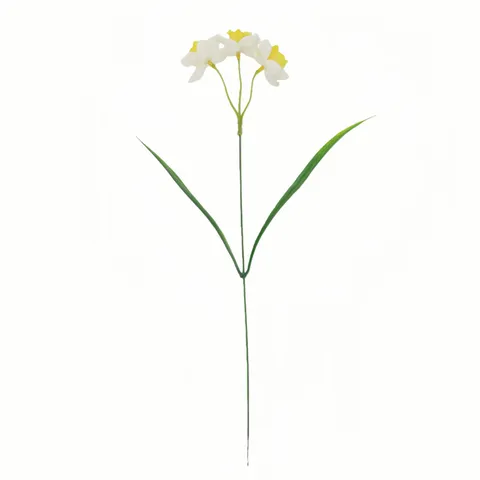 Artificial Narcissus Flower Single Stem Fake Daffodil Green Plant For Wedding Home Party Decoration Floral Arrangement