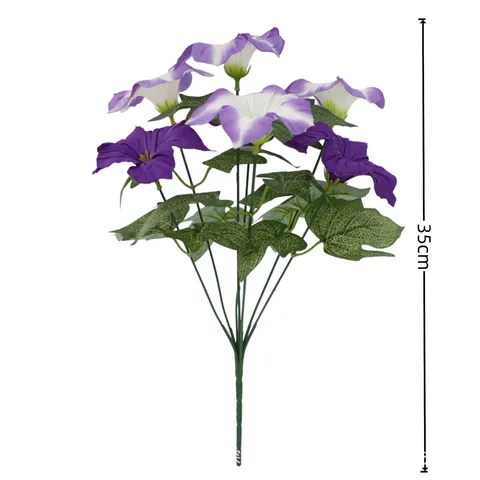 Artificial Morning Glory Flower Bouquet 7 Forks Silk Fake Trumpet Flowers For Living Room Outdoor Home Decor