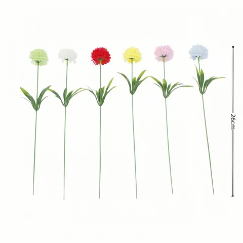 Artificial Silk Ping Pong Chrysanthemum Single Stem Ball Flower Bouquet For Wedding Party Home Office Table Decoration Ornaments