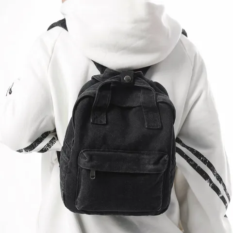 Retro Mori Forest Style Washed Denim Backpack For Women Men Minimalist Student School Bag Casual Travel Canvas Daypack