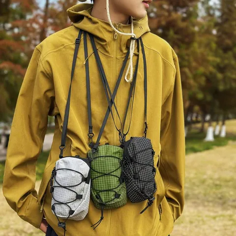 Tactische Mini Crossbody Telefoontas Heren Dames Outdoor Sport Schieten Kleine Nylon Grid Opbergtas Reisetui