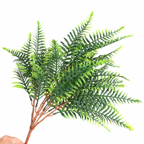 Artificial Boston Fern Plant Plastic Fern Leaves Bouquet Green Bush For Home Office Room Indoor Floral Decor