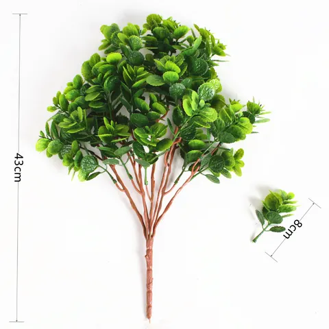 Artificial Plastic Strawberry Leaf Greenery Branch Faux Plant Stem For Home Wall Decor Floral Arrangement