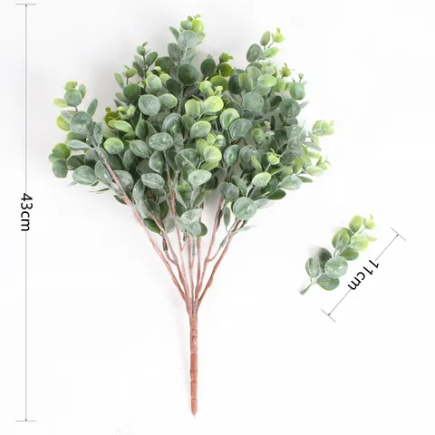 Nordic Artificial Eucalyptus Leaves Soft Rubber Greenery Plant Branch For Home Wedding Window Display Interior Decoration