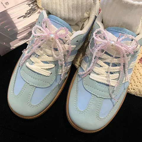 Korean Style Artificial Pearl Bow Shoe Charms For Sneakers Handmade Beaded Decorative Shoe Clips For Women Girls DIY Shoe Accessories One Pair