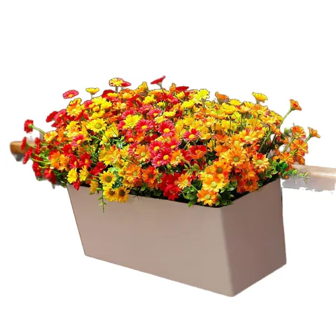 Artificial Daisy Silk Flowers 7 Forks Camellia Fake Flowers Bouquet For Home Decor Living Room Pastoral Style