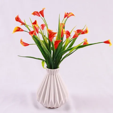 Artificial Calla Lily Bunch Five Prongs Plastic Greenery Flower For Home Garden Wedding Decor Indoor Outdoor Decoration