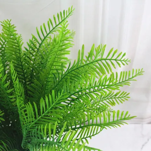 Artificial Fern Leaf Persian Grass PE Plastic Green Plant Bush For Wall Decor Home Office Indoor Garden Decoration Bouquet