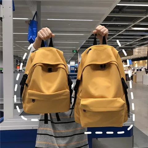 Japanisch Koreanischer Stil Nylon Einfarbig Leicht Rucksack Für Schüler Täglich Lässig Groß Klein Reise Schultasche