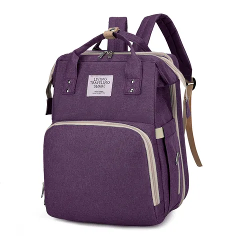 Multifunktionale Wickeltasche Rucksack Mit Großer Kapazität Tragbare Faltbare Babybett USB Ladeanschluss Kinderwagen Gurte Nylon Wasserdicht Mummy Bag
