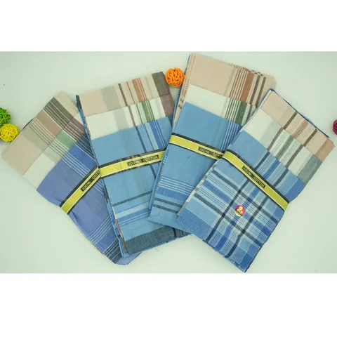 Fazzoletto in Misto Cotone Vintage Retro Uomo Quadrato Assorbi-Sudore Taschino Classico Quadri Strisce Asciugamano