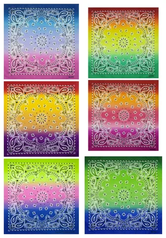 Foulard Carré en Polyester Dégradé Paisley Multitâche Foulard de Cyclisme en Plein Air Bandana de Tête Respirant Unisexe