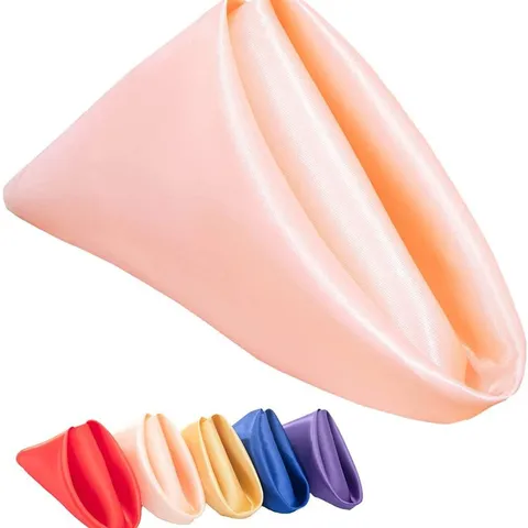 Serviette en Tissu Satin Couleur Unie Nappe de Restaurant d'Hôtel Fête de Mariage
