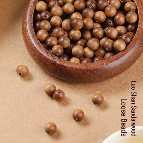 Natural Old Sandalwood Agarwood Round Loose Beads For Jewelry Making Hand Polished Wood Spherical Beads For DIY Buddhist Prayer Bracelet Necklace Accessories