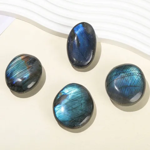 Piedra de Labradorita Natural Pulida Piedra de la Calma Cristal de Sanación Irisado Cuentas Sueltas Para Joyería DIY Decoración