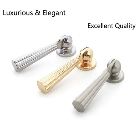 Zinc Alloy Modern Luxury Pendant Cabinet Handle Single Hole Drawer Wardrobe Dresser Door Pull Ribbed Furniture Hardware