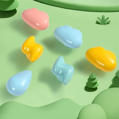 Cartoon Keramik Schrankknöpfe Wolken Blitz Wassertropfen Form Schubladengriffe Für Kinderzimmer Kleiderschrank Deko
