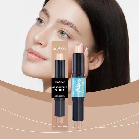 Dual Ended Contour And Highlighter Stick Cream Waterproof Long Lasting Facial Sculpting Makeup Pen