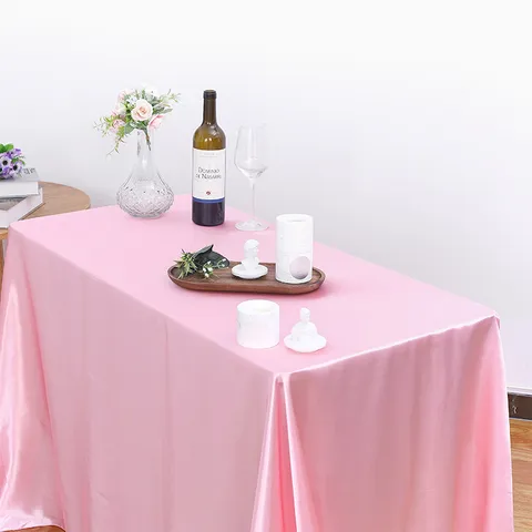 Mantel Cuadrado de Satén Cubierta de Mesa de Color Sólido Para Fiesta de Bodas Banquete Comedor Decoración de Mesa de Cocina