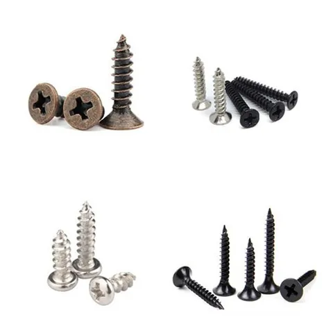 Carbon Steel Cross Countersunk Head Self-Tapping Screws Furniture Hardware Fasteners Black Bronze Silver Plated Screws
