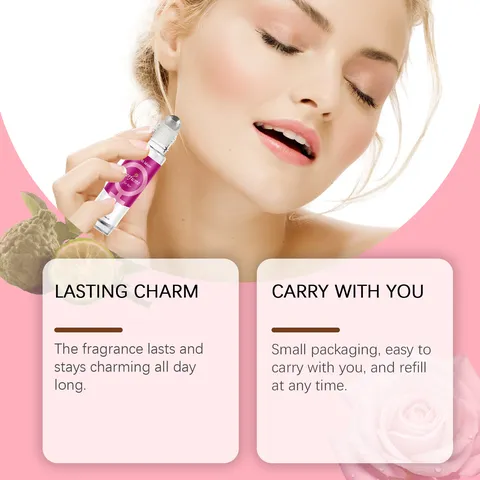 Fragranza Roll-On da Donna North Moon Portatile Lunga Durata Fresco Elegante Rosa Profumo Viaggio Tasca