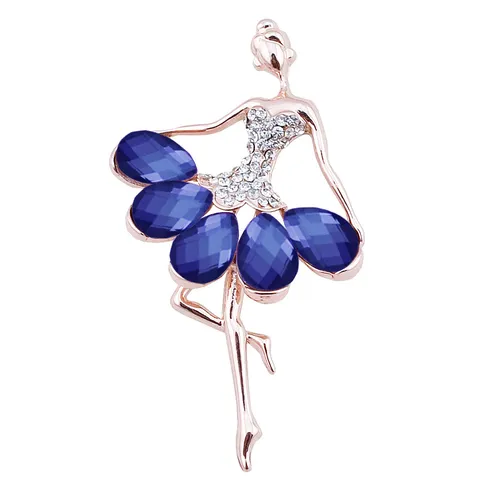 Elegante Spilla Ballerina in Lega con Strass Scintillanti e Cristallo a Goccia Posa di Danza Gioiello per Matrimonio Banchetto Regalo Donna