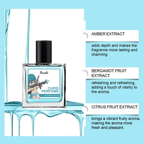 Perfume En Aerosol Colonia Fresco De Larga Duración Con Caja Dibujo Animado Cupido Ángel Azul Claro Extractos Plantas Bruma Fragancia Para Parejas Citas Unisex