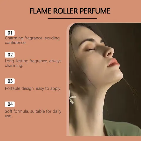 Roxelis Flame Aroma Roller Perfume Citrus Berry Long Lasting Elegant Portable Fragrance Oil For Dating Travel Women Men