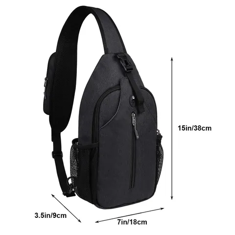 Men Outdoor Chest Bag Fashion Crossbody Bag Waterproof Nylon Sling Bag Casual Sport Shoulder Bag Wear Resistant Travel Pack