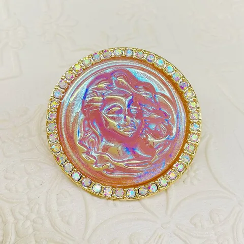 Iridescent Relief Beauty Brooch Fairy Sleeping Beauty Pin Vintage Alloy Rhinestone Breastpin Jewelry Accessory For Women Men Gift